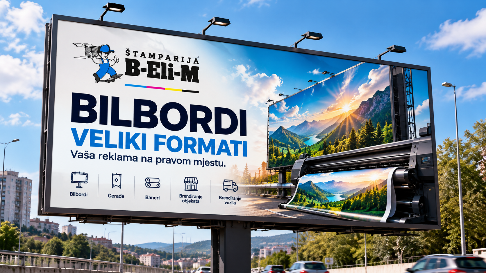 Izrada bilbord reklama. Stampa bilbord formata.