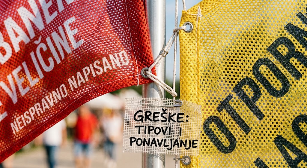 greske i tipove zastava tokom pripreme