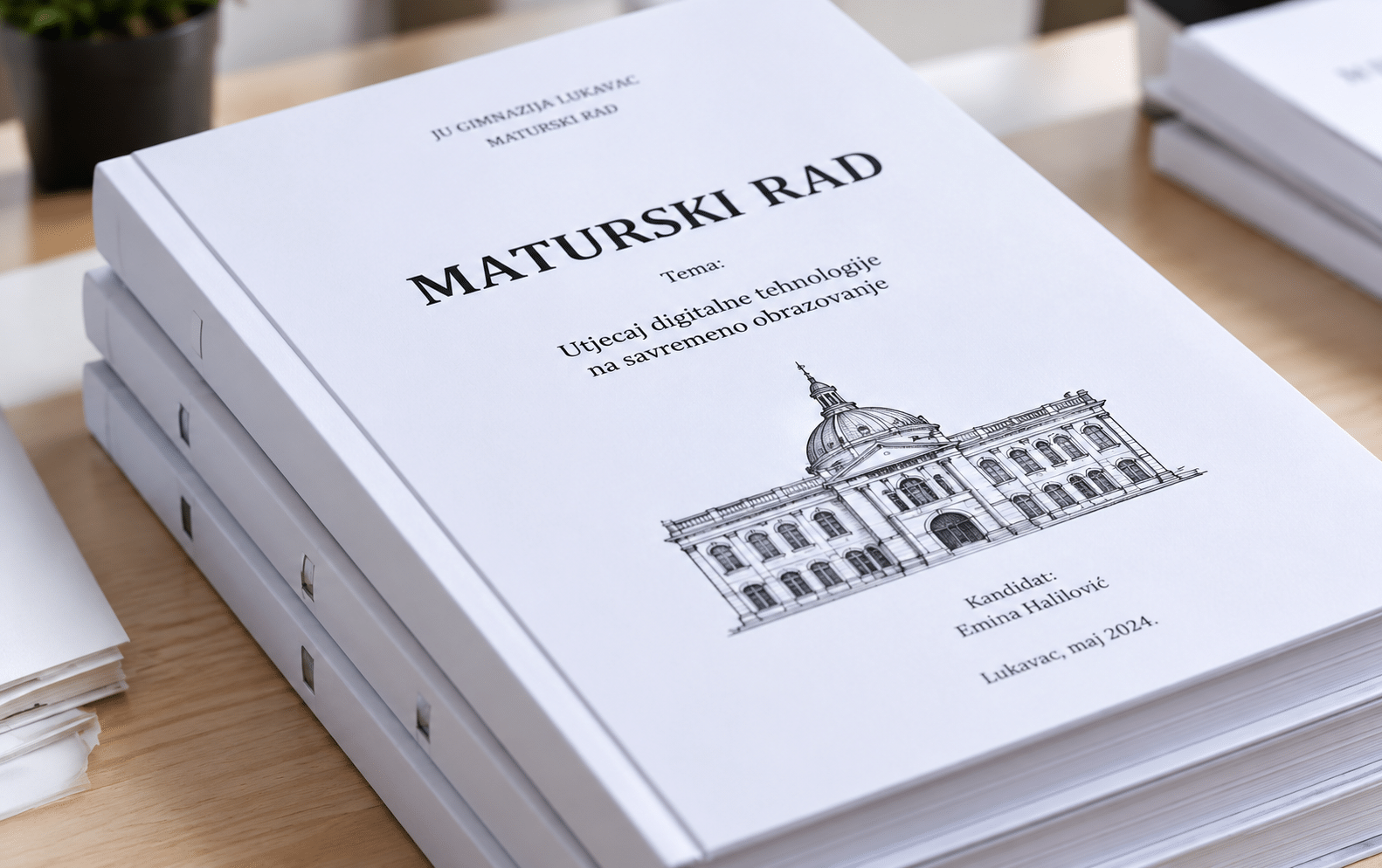 Maturski rad – štampa i koričenje gotovog maturskog rada. Štampa seminarskog rada